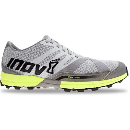 Inov8 Terra Claw 250 Chill Trail Running Shoe - Men's-Silver/Neon Yellow/Grey-Medium-8