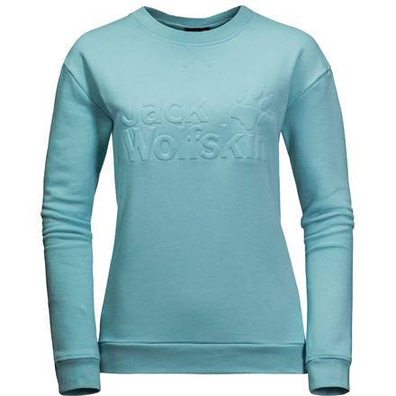 Jack Wolfskin Logo Sweatshirt - Womens, Aqua, Small, 1707191-4010002