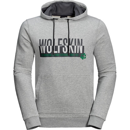 Jack Wolfskin Slogan Hoody - Mens, Light Grey, Medium, 1707221-6111003