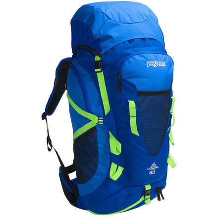 Jansport Katahdin 60 Backpack-Bluewash/Blue Streak/Zap Green