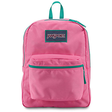 Jansport Overexposed Backpack-Lipstick Kiss/Spanish Teal
