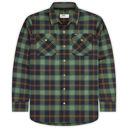 Jetty Mens Breaker Flannel Shirt, Agave, Small, F24BREA-M11002AGV-S