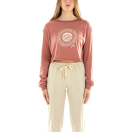 Jetty Rays Long Sleeve Tee - Womens, Mauve, Small, 31531