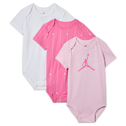 Jordan Jordan Baby 6-12M Jumpman Air Bodysuits 3-Pack in Pink 65G373-A9Y, Pink, 24M, male, 1016056644-00199016139108