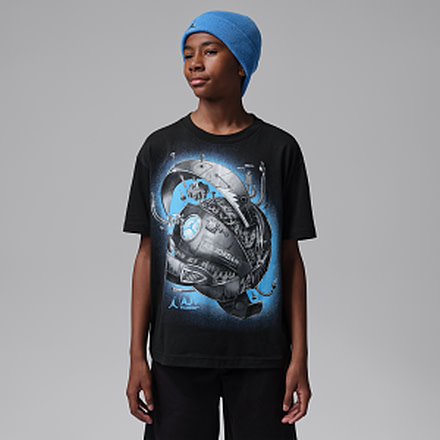 Jordan Jordan Big Kids AJV Mech Ball T-Shirt in Black 95G452-023, Black, XL, male, 1016056535-00199016416209