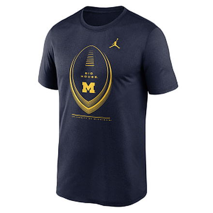 Jordan Mens Michigan Primetime Football Icon Legend Jordan Brand Dri-FIT College T-Shirt in Blue NKGK41SMWN-BE2, Blue, L, male, 1016043218-00198985908111