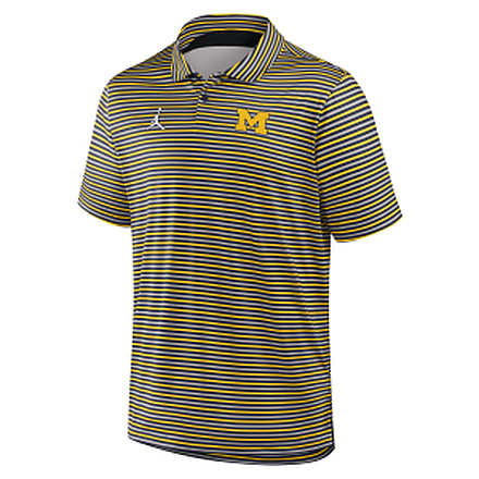 Jordan Mens Michigan Tour Stripe Jordan Brand Dri-FIT College Polo in Blue 0JPT0FJ8MWN-24Y, Blue, M, male, 1015881295-00198764326723