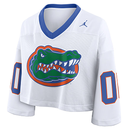 Jordan Womens Florida Logo Jordan Brand Dri-FIT College Cropped Jersey in White 0JO3062NUFN-2B9, White, XL, female, 1016090545-00199297542727