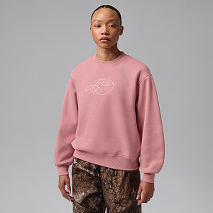 Jordan Womens Jordan Brooklyn Fleece Fireside Crew-Neck Sweatshirt in Pink IM7256-685, Pink, L, female, 1015983172-00198966242708