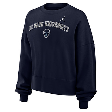 Jordan Womens Jordan College Howard University Phoenix Fleece Crewneck Sweatshirt in Blue W33302HOWD26-NVY, Blue, XL, female, 1016087997-00198261646430