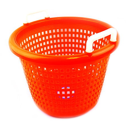 Joy Fish G Fish Small Plastic Basket With Handles, HD Orange, 14X12, BASKET-HANDYA1612-OR