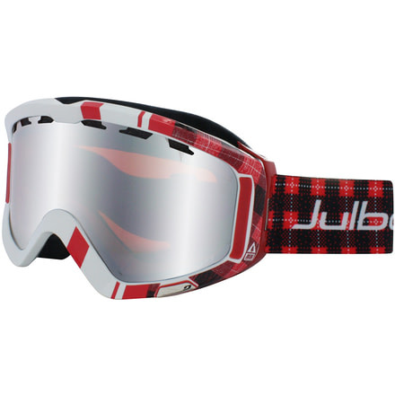 Julbo Down Rx Insert Goggles OTG - Jacquard Red Frame, Silver Flash/Orange tint lens 79612131