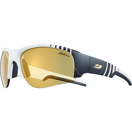 Julbo Dust Gold Quest Sunglasses - Olympic White/Black Frame Frame w/Clear,Orange,Zebra Interchangeable Lenses 4333122