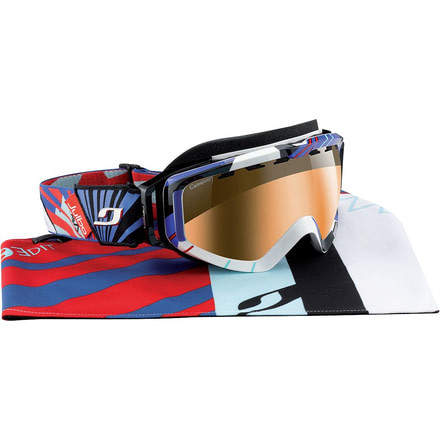 Julbo Epic and Peak Ski/Snow Goggles,Black Frame and Camel w/Polarized Silver Spherical Flash Lens 72050123FS