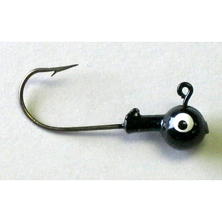 Kalins Fishing Kalin Roundhead Jig, 3/8oz, 2/0 Hook, Black, 8/Pack, RH38-7