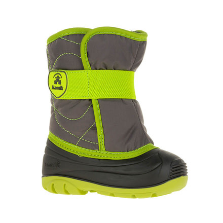 Kamik Snowbug 3 Winter Boot, Charcoal Lime, 7, NK9082S-CLM-7