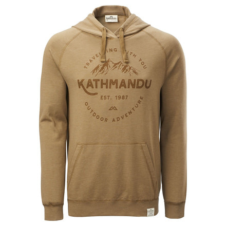 Kathmandu KMD Earth Hooded Pullover - Mens, Golden Brown/Outdoor Adventure Print, S, 15117/NIB/S
