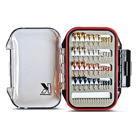 Kenders Outdoors 36 Piece Metallic Tungsten Jig Set With Premium Box, Clear, 36MTJB