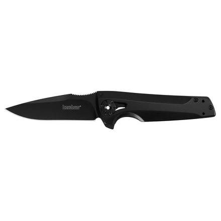 Kershaw Flythrough Folding Knife, Black Blade and Handle, 1988