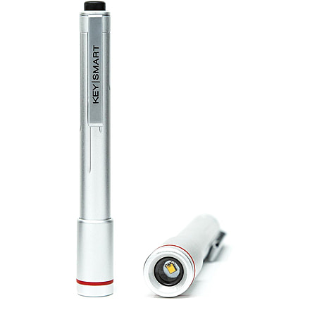 KeySmart Nano Torch XL Compact Pen Light, Aluminum, Silver, Extra Large, KS818-SVR