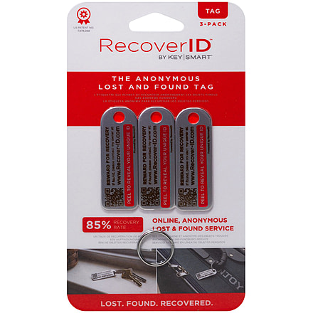 KeySmart RecoverID Lost &amp; Found Recovery Tag, 3 Pack, Stainless Steel, KS701-SS-3PK
