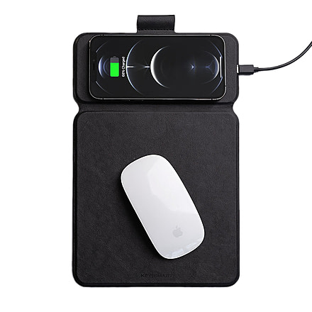KeySmart TaskPad Mini Wireless Charging Mousepad, Black, KS503-BLK