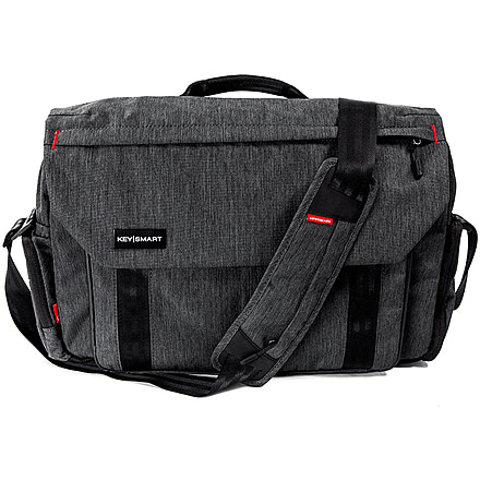 KeySmart Urban Union Hybrid Messenger Bag, 16in, Black, KS359-SLT