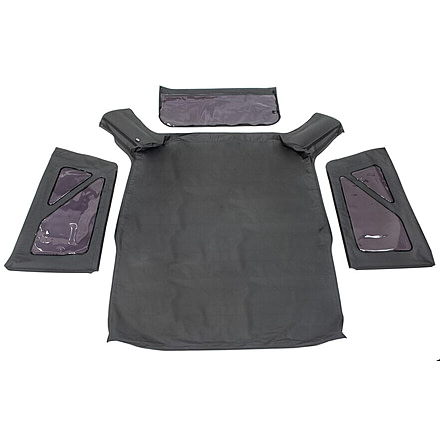 King 4WD Replacement Soft Top, Jeep Wrangler JK 2 Door 2010 - 2018, w/ Tinted Windows, Black Diamond, 14010535