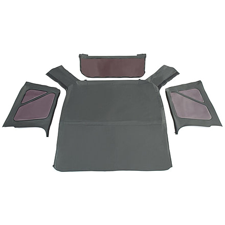 King 4WD Replacement Soft Top, Jeep Wrangler TJ 1997 - 2006, w/o Upper Doors, w/ Tinted Windows, Black Diamond, 14010235