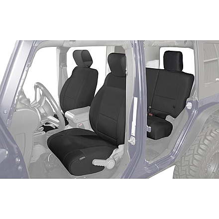 King 4WD Seat Covers, Jeep Wrangler Unlimited JK 4 Door 2007, Neoprene, Black/Black, 11010501