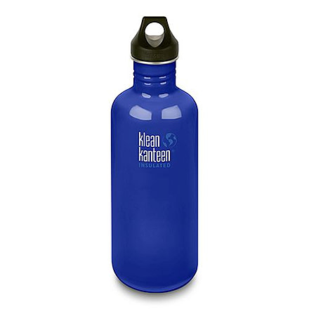 Klean Kanteen Classic W/ Loop Cap, 40oz, Coastal Waters, Coastal Waters, 18/8 Stainless Steel, Polyprop, KK-43403