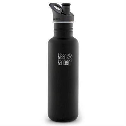 Klean Kanteen Classic w/ Sport Cap 3.0, 27oz, Shale Black, Black, 18/8 Stainless Steel, Polyprop, KK-43281