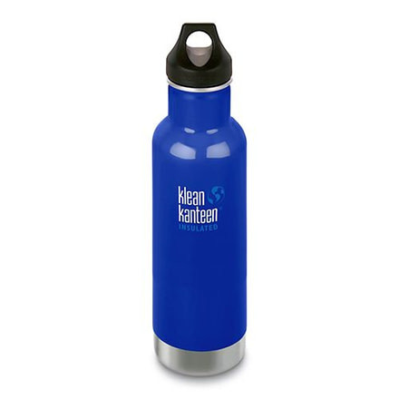 Klean Kanteen Insulated Classic W/ Loop Cap, 20oz, Cstl Wate, Coastal Waters, 18/8 Stainless Steel, Polyprop, KK-43465