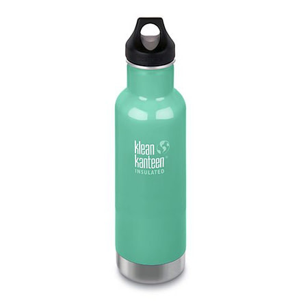 Klean Kanteen Insulated Classic W/ Loop Cap, 20oz, Sea Crest, Sea Crest, 18/8 Stainless Steel, Polyprop, KK-43472