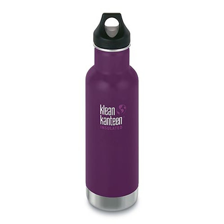 Klean Kanteen Insulated Classic W/ Loop Cap, 20oz, Wntr Plum, Purple, 18/8 Stainless Steel, Polyprop, KK-43533