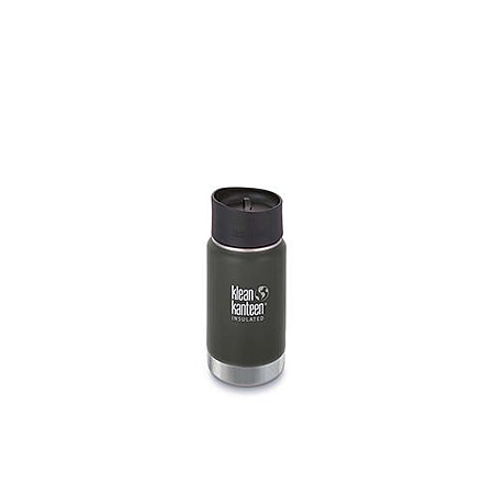 Klean Kanteen Insulated Wide W/ Caf Cap 2, 12oz, Shle Blk, Shale Black, 18/8 Stainless Steel, Polyprop, KK-43687