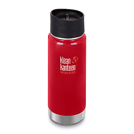 Klean Kanteen Insulated Wide W/ Caf Cap 2, 16oz, Mnrl Red, Mineral Red, 18/8 Stainless Steel, Polyprop, KK-43816
