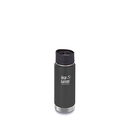 Klean Kanteen Insulated Wide W/ Caf Cap 2, 16oz, Shle Blk, Shale Black, 18/8 Stainless Steel, Polyprop, KK-43762