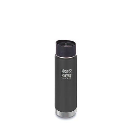 Klean Kanteen Insulated Wide W/ Caf Cap 2, 20oz, Shle Blk, Shale Black, 18/8 Stainless Steel, Polyprop, KK-43878