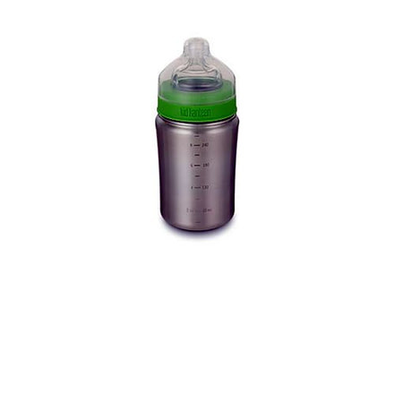 Klean Kanteen Kid Baby Bottle, 9oz, Brushed Stainless, Brushed Stainless, 18/8 Stainless Steel, Polyprop, KK-35767