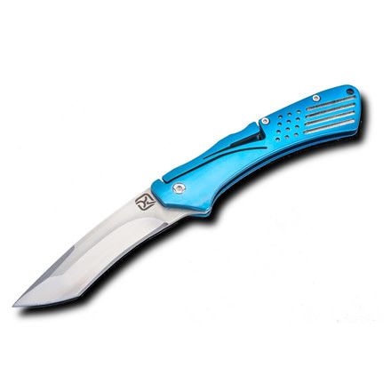 Klecker Knives Slice Folding Knife w/ 3.4in Recurve Blade, Blue, TG-14