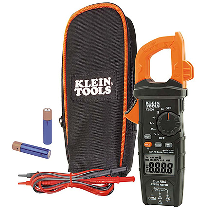 Klein Tools 600 Amps AC Auto-Ranging Digital Clamp Meter, True RMS, Orange/Black, CL600