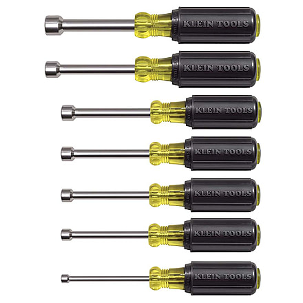 Klein Tools Magnetic Nut Driver Set, 3In Shaft, 7Piece, Black/Yellow, 631M