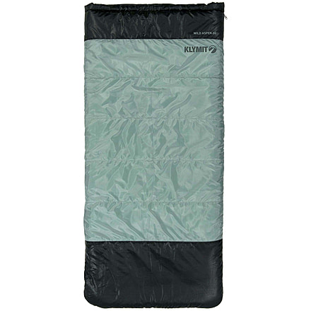 Klymit Wild Aspen 20 Sleeping Bag, Rectangle, Green, Regular, 13WRGR20D