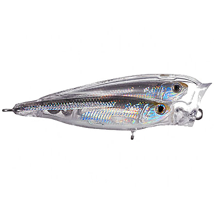 Koppers Live Target Glass Minnow Popper Lure 3" - Silver/Smoke 120892