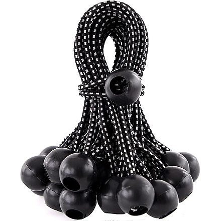 Kotap Black Ball Bungee, 6in, Black, 25Pk, BB-6B