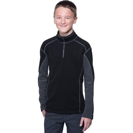 Kuhl Revel 1/4 Zip - Kids, Black/Steel, Large, 3507-BKST-L