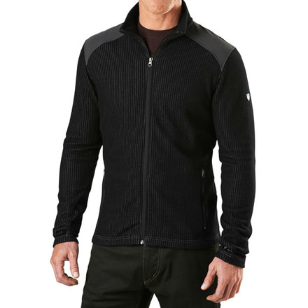 Rival Full ZIp Sweater - Mens-Jet Black-Small