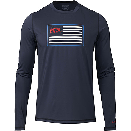 Kuiu Outlet Patriot Ram Flag AP Tech Long Sleeves T-Shirt - Mens, Steel Blue, 3XL, 98118-SB-3XL