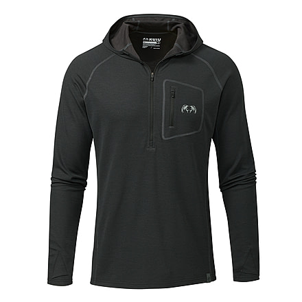 KUIU PRO Merino 200 Zip-T Hunting Hoodie in Black Size 3XL 95CD3699, Black, 3XL, Merino, Adult, Male, 8213458157726